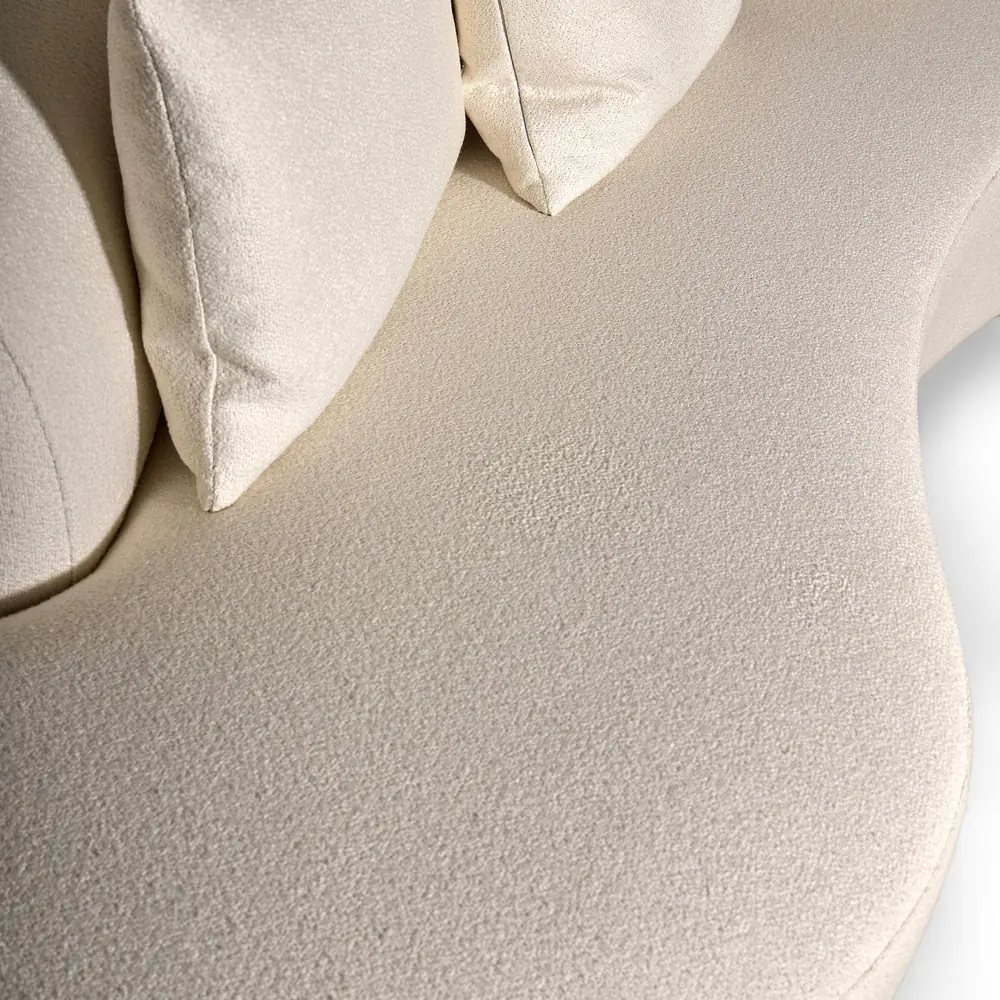Crescent Curved Ivory Bouclé Sofa
