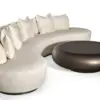 Crescent Curved Ivory Bouclé Sofa