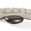 Crescent Curved Ivory Bouclé Sofa