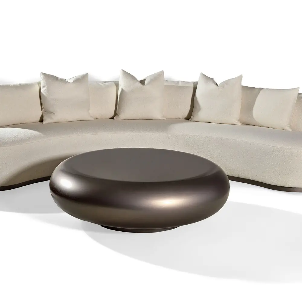 Crescent Curved Ivory Bouclé Sofa