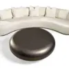 Crescent Curved Ivory Bouclé Sofa