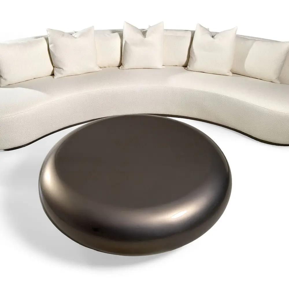 Crescent Curved Ivory Bouclé Sofa